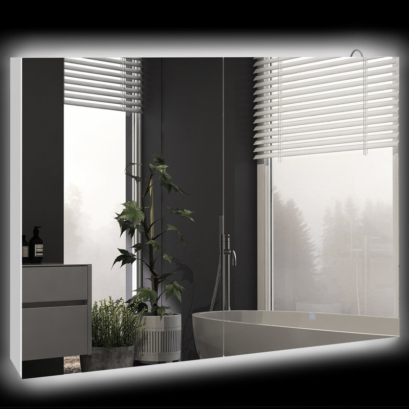 Ayser 900mm W x 700mm H Recessed Mirror Cabinet with LED Lighting