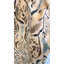 Rideaux à imprimé feuilles bleu marine et brun clair-112800580