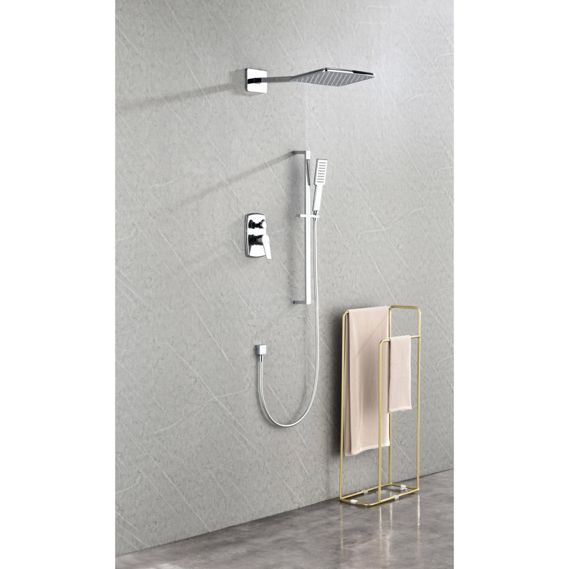 Shower System Featuring Head, Hand - Slide Bar, Arm, Hose, Valve Trim For Enjoyable Bath Time In Shower, Components