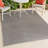 Donatienne Mid-Century Curve Stripe Reversible Machine-Washable Dark Gray/Cream Indoor/Outdoor Rug-276584489