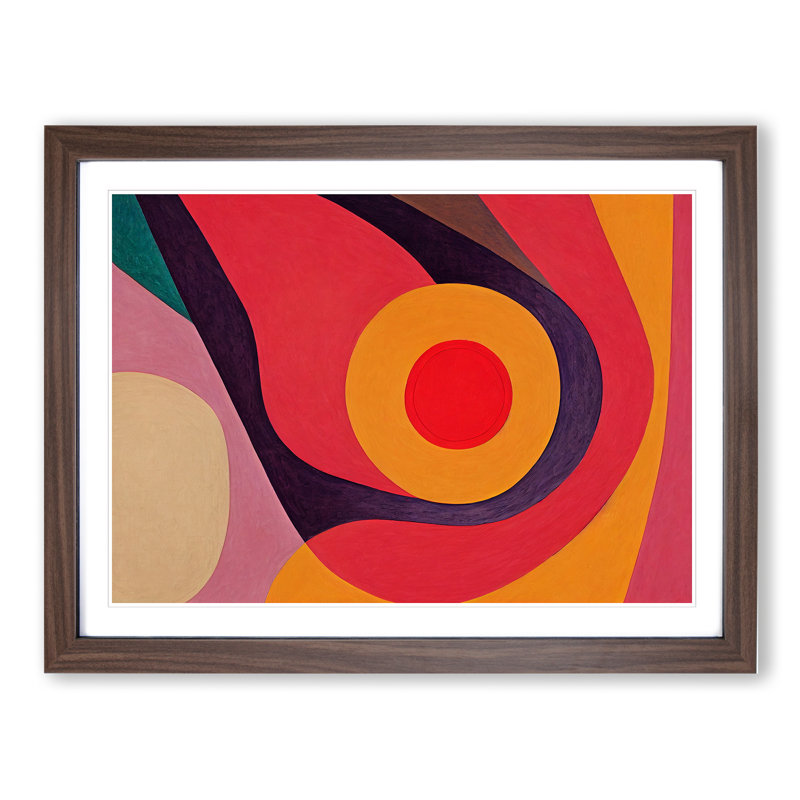 Marvellous Modern Abstract - Single Picture Frame Print, 46cm H x 64cm W x 2cm D, Walnut