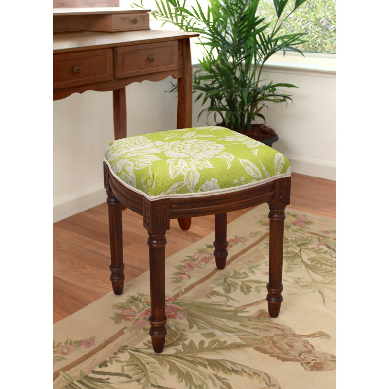 Tabouret de coiffeuse Camic, Noyer, Vert chartreuse