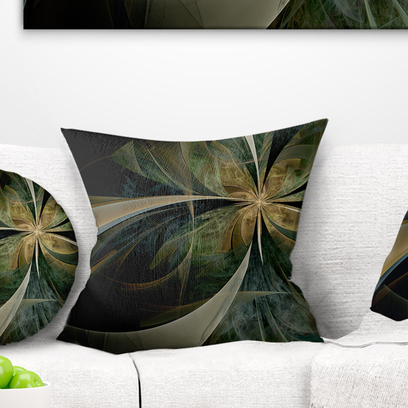 Oreiller symétrique à motif fractal, 16 po x 1 po, Coussin décoratif