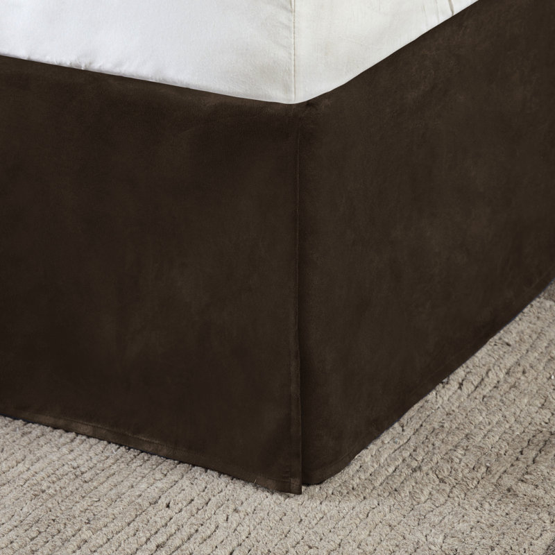 7 Piece Brown Faux Suede - King Comforter , Soft Texture Brown, Decorative Buttons, Brown