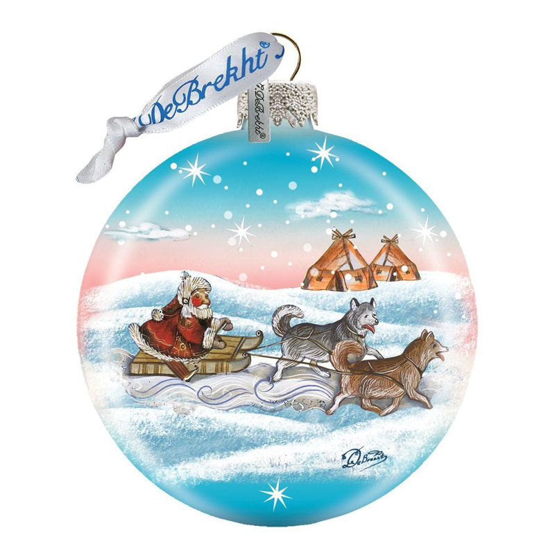 Holiday Splendor 3.5'' Handmade Glass Ball Ornament