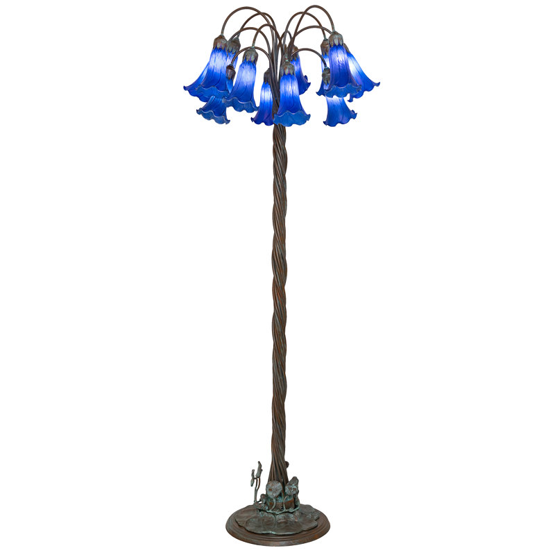 Tiffany Pond Lily Floor Lamp, Blue