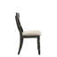 2 chaises d'appoint en lin brun - Coussin rembourré de mousse avec accents gris patiné