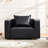 50” W Leather Accent Armchair-890282751