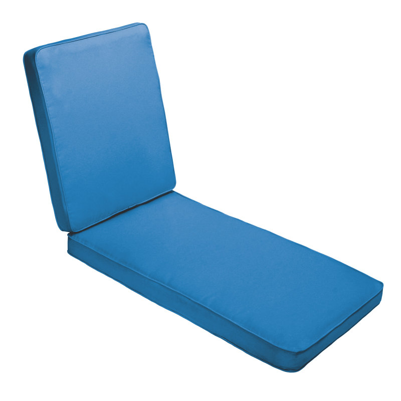 Outdoor 3'' Chaise Lounge Seat / Back Cushion, 3" H x 25" W x 79" D, Fresco Blue