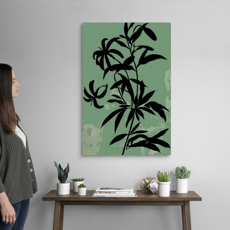 «Green Silhouette I», art mural sur toile, Toile tendue, H 36 po x l 24 po