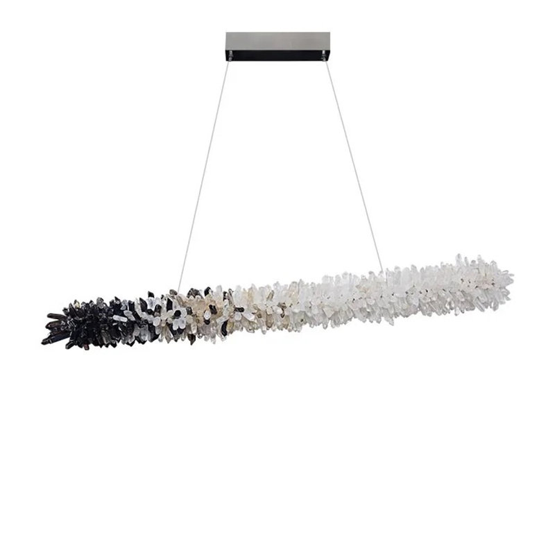 Luminaire suspendu linéaire en cristal de quartz