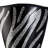 14" Polyresin Decorative Vase - Black Finish with Silver Zebra Pattern
