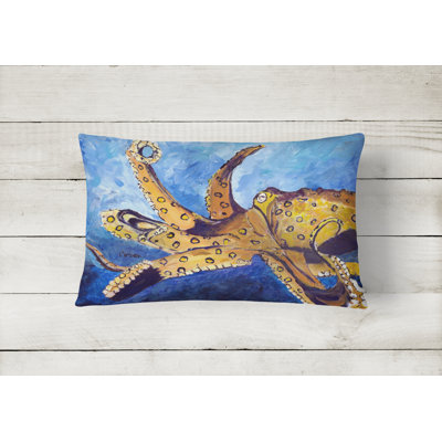 Octopus Outdoor Reversible Throw Pillow