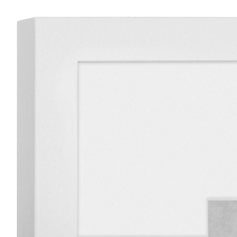 Gallery Wall Solid Wood Matted Picture Frame Kit - 7 Pieces with Two 8" x 10", Four 6" x 8", and One 12" x 16", White