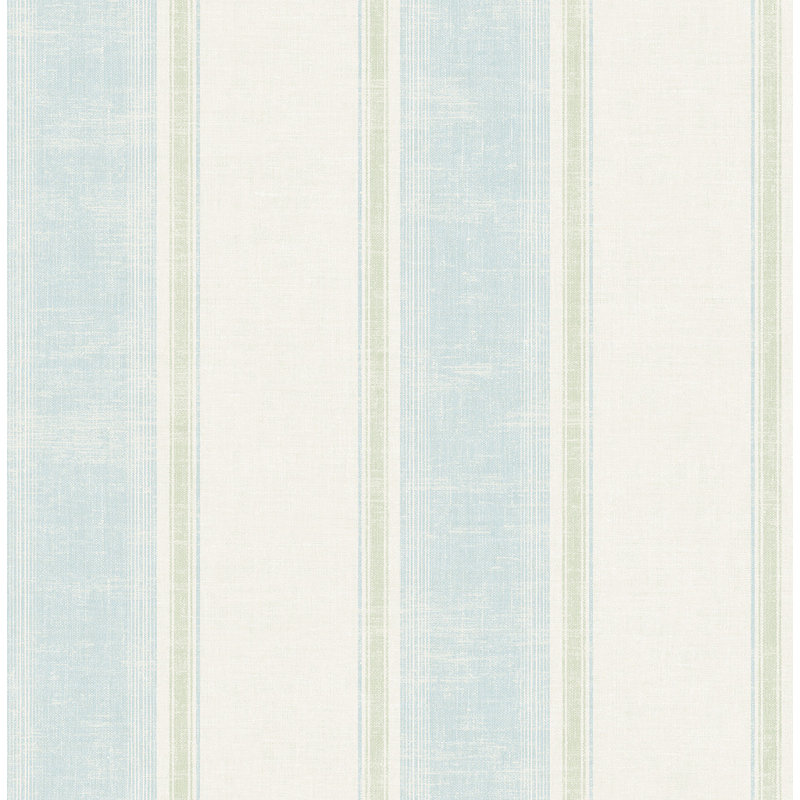Rouleau de papier peint à rayures larges L 32,81 pi x l 20,5 po Galen, Bleu