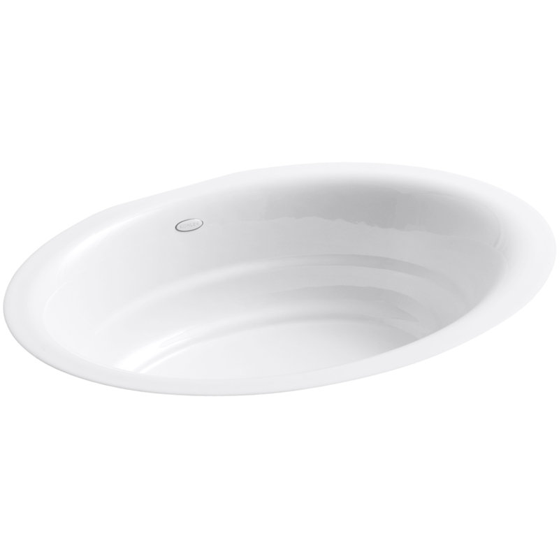 Garamond Metal Oval Undermount Bathroom Sink, White