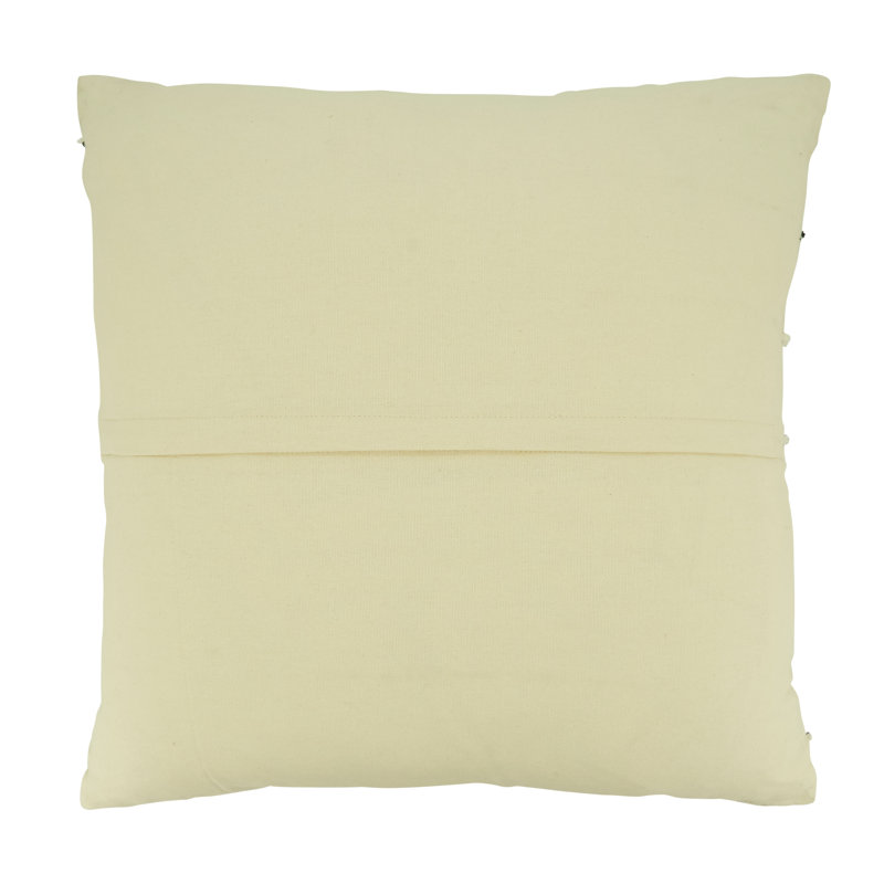 Beige and Black Down-Filled Stripe Design Throw Pillow