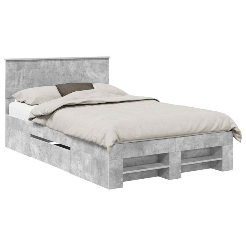Bed Frame, Small Double (4'), Concrete Grey