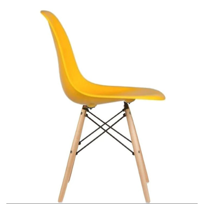 Chaise d'appoint en plastique Wrenshall, Jaune / naturel