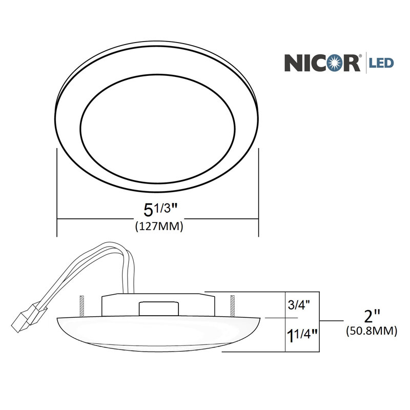 Plafonnier encastré simple 1 lumière 5,35 po Cowden