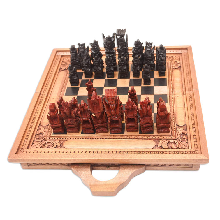 Novica Mukhamedali Novica 2 Player Wood Chess And Checkers Set