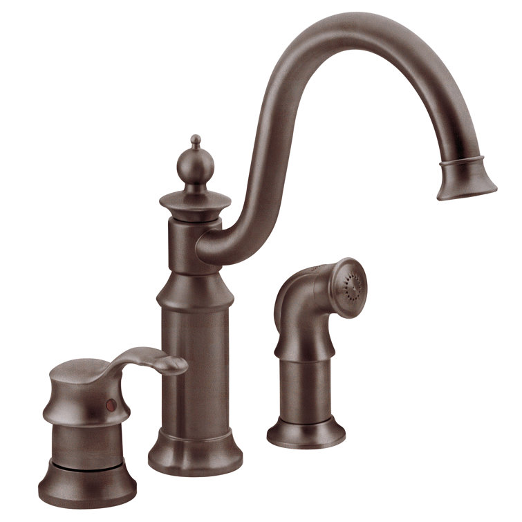 Moen S711ORB Waterhill Single Handle Kitchen Faucet with Side Spray and Duralock™