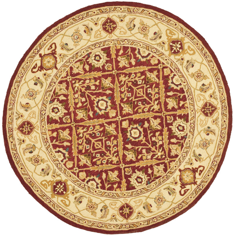 Chelsea Hand Hooked Wool Pile Oriental Rug, Round 5'6"