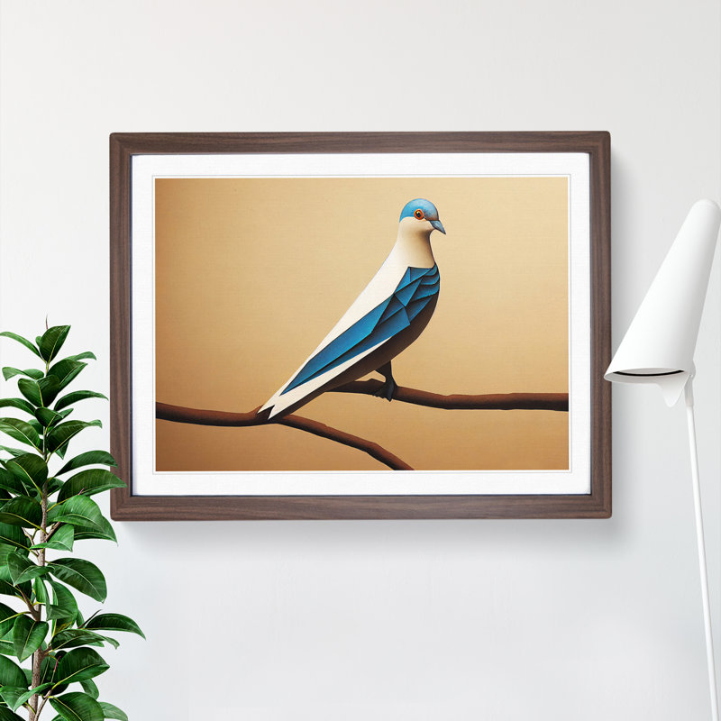 Amazing Dove Bird - Framed Print, 46cm H x 64cm W x 2cm D, Walnut Framed
