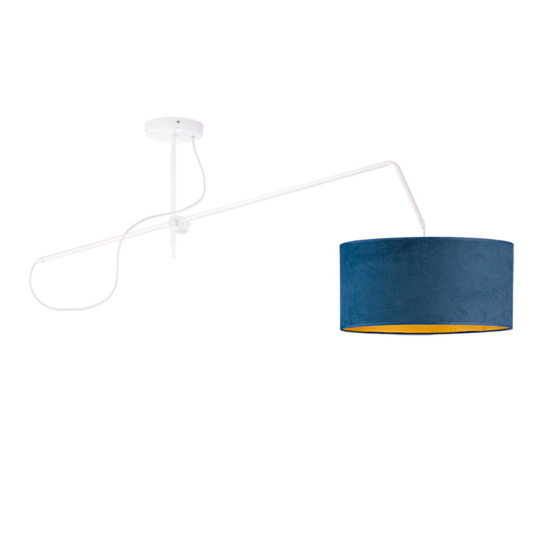 RIO VELUR 1 - Light Drum Pendant, White, Blue