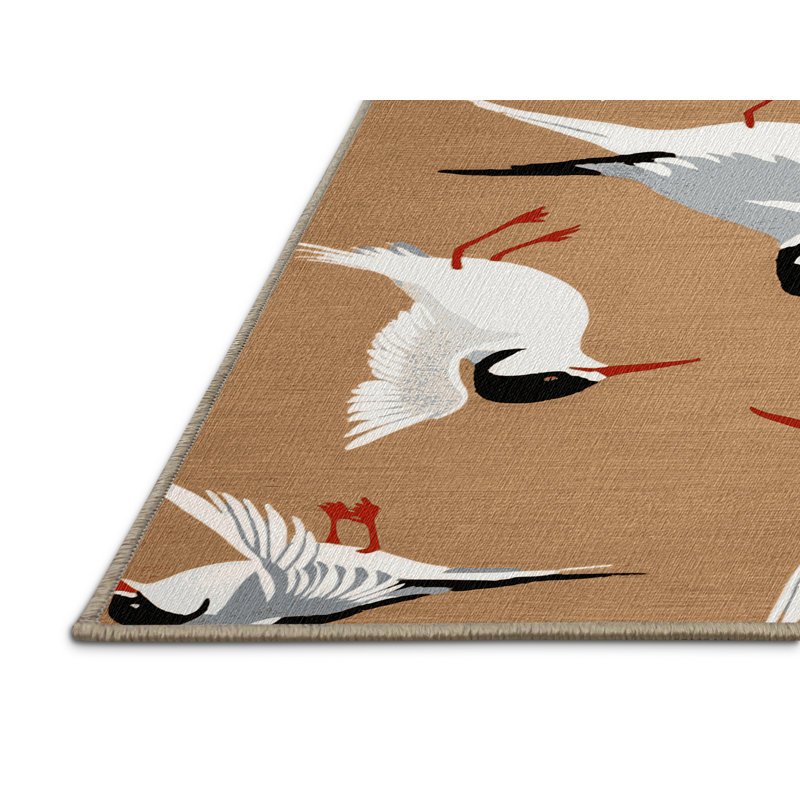 Washable Common Tern Birds Area Rug, Square 3'