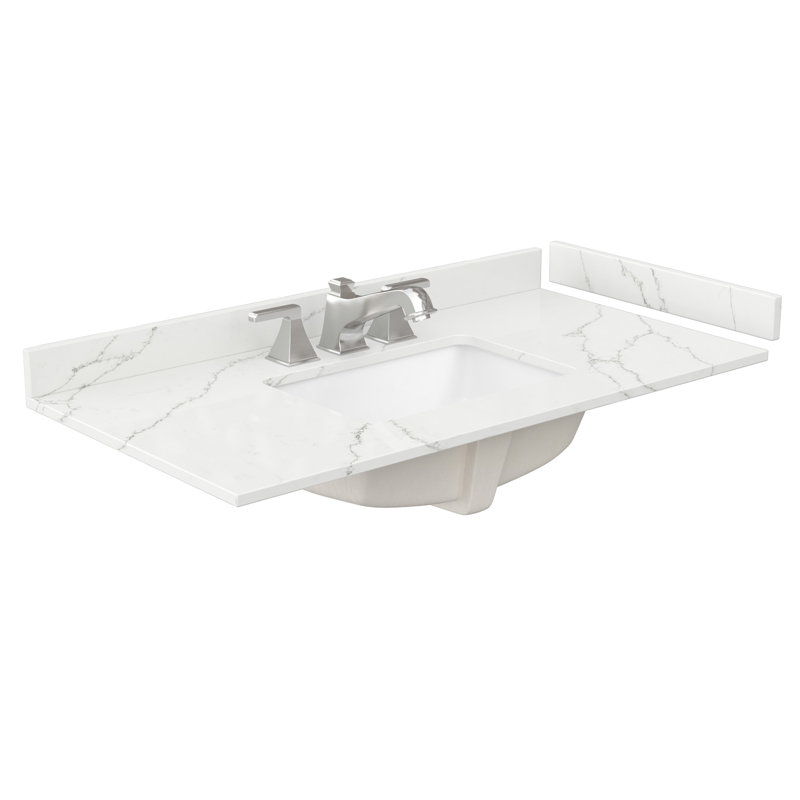 Elan 42'' Tan Oak Single Bathroom Vanity with Quartz Top