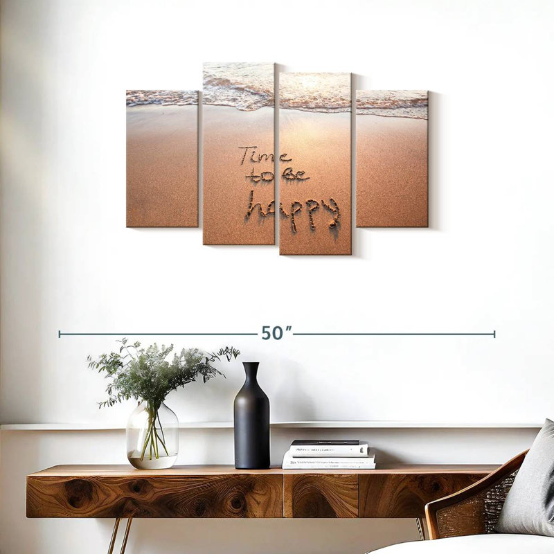Tergel Time To Be Happy Quote, 22" H x 36" W