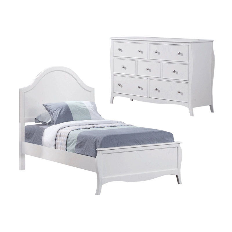 Ensemble de chambre à coucher 2 pièces avec commode Gulnora, Simple