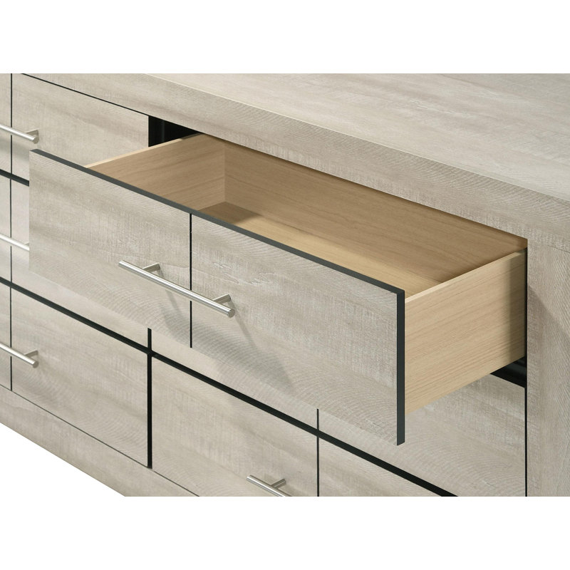 6-Drawer Bedroom Dresser Rustic Cream