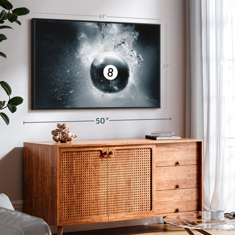 «Eight Ball Water Drop Wall Art», H 43 po x l 29 po