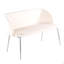 Banc en métal chromé et velours crème
