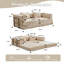 Canapé à compression, canapé-lit à plancher convertible à structure fixe, canapé modulaire sans os sans causeuse, sans assemblage requis, tissu chenille, pour chambre à coucher de salon, beige-856903557