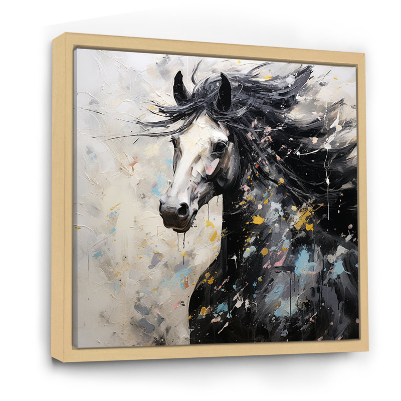 Minimalisme galopant sur une toile, Cadre naturel flottant, H 36 po x l 36 po