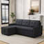 209Cm Linen Square Arms Sofa Bed-862028756