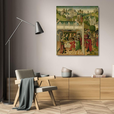"Fête de mariage de Saint Elizabeth de la Hongrie et Louis de Thurantia dans la Wartburg" par Master Of The St Elizabeth Panels - Art sur toile tendue avec châssis