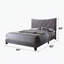  Grand lit Samos en tissu gris