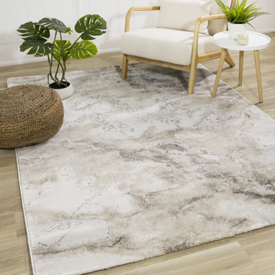 Tapis d'intérieur gris / mauve crème à motif taupe Yaselin Collection