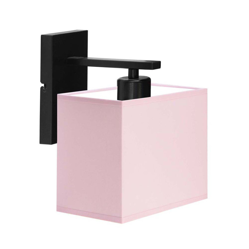 Atnhony Steel Armed Sconce, Black, Light Pink