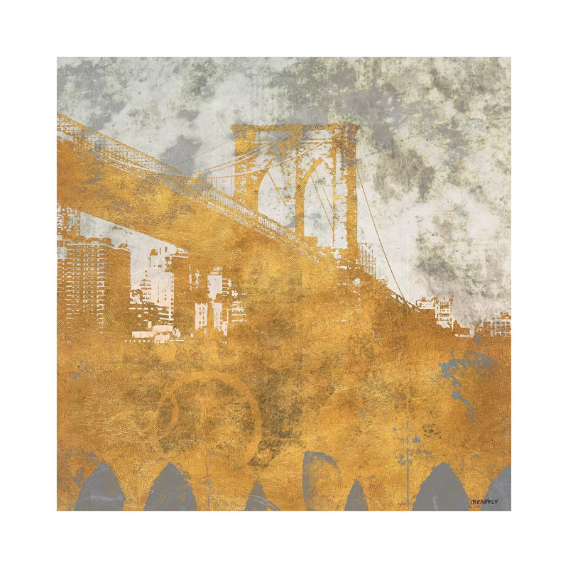 NY Gold Bridge At Dusk I by Dan Meneely - Gallery-Wrapped Canvas Giclée on Canvas, No Frame