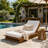 Acacia Wood Chaise Lounge with 4" Cushion and 3-Position Recline-1115777507