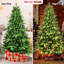 Arbre de 5 pi avec 250 lumières à DEL blanc chaud, 850 pointes de forme réaliste, mélange Pe + pour un aspect naturel et une utilisation à long terme, conception de charnière en métal, décor de Noël réaliste, pleine durabilité-637861642
