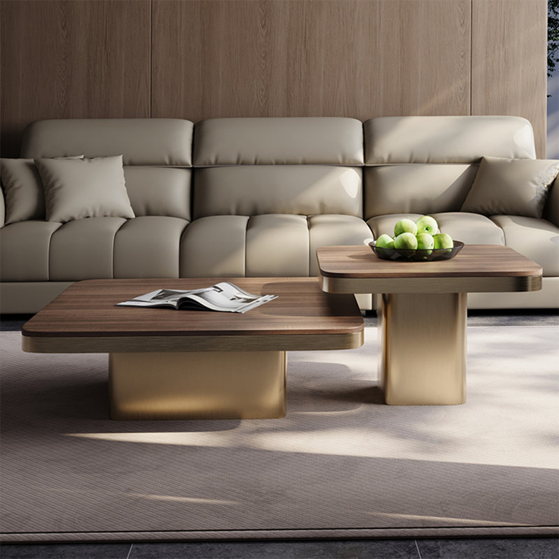 Luxury-Style Square Solid Wood Coffee Table, 15" H x 31.5" L x 31.5" W