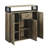 Rustic Oak Dining Server With Functional Shelves And Cup Holder Charming For Living Room