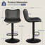 Barabo Swivel Upholstered Adjustable Height Counter Stool-640281126