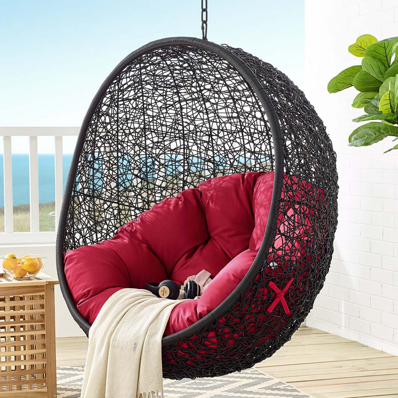 Chaise longue d'extérieur sans support Encase Swing par Modway, Rouge